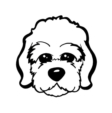 Puppy Dog Face Black And White Cartoon Contour Line Clipart Etsy Denmark