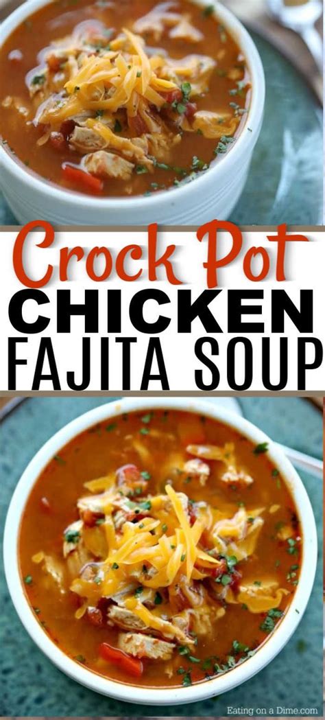 Cook on low for 4 to 6 hours until chicken is done. LOW CARB CROCK POT CHICKEN FAJITA SOUP | Fajita soup ...