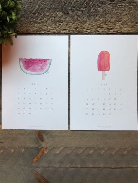 Watercolor Calendar 2022 Calendar Art Calendar Desktop Etsy