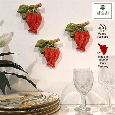 Italian Ceramic Chili Pepper Decorations For Kitchen Hand Etsy