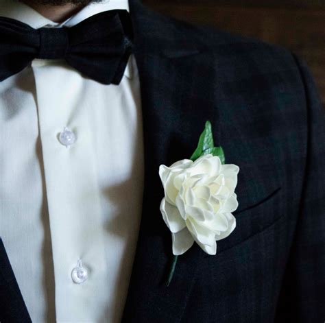 Gardenia Boutonniere For Men Wedding Boutonnieres White Grooms Etsy