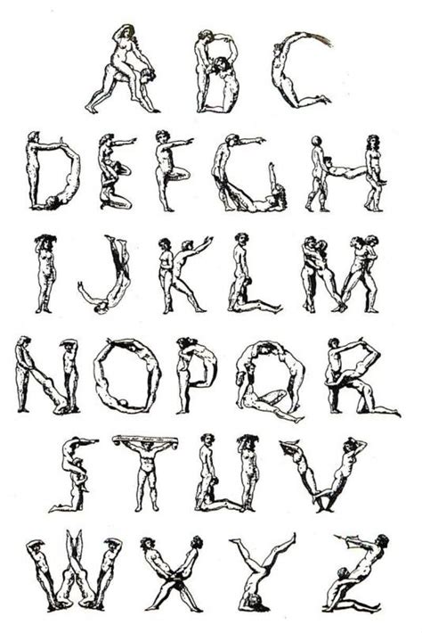 Nude Naked Alphabet From Old Engraving Modern Postcard Topics Risque Women Other