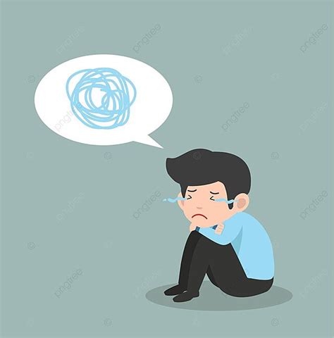 Businessman Crying Sad Business Character With Bubble Sad Graph Create