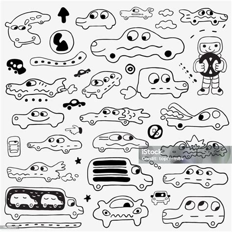 Cars Doodle Set Stock Illustration Download Image Now Art Car
