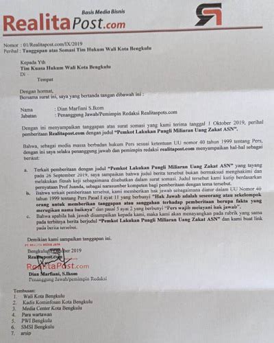 Sebagai negara hukum, setiap pelanggaran akan kontrak kerja yang telah disepakati bersama harus diberikan teguran dan peringatan. Contoh Jawaban Somasi Hutang - Books Story