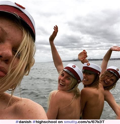 Danish Highschool Graduates Students Celebrating Graduation Naked Skinnydipping