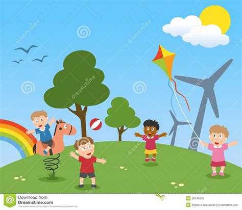 Kids Dreaming A Green World Stock Vector - Illustration of babies ...