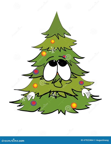 Sad Christmas Tree Cartoon Stock Illustration Image Of Lonely 47922464