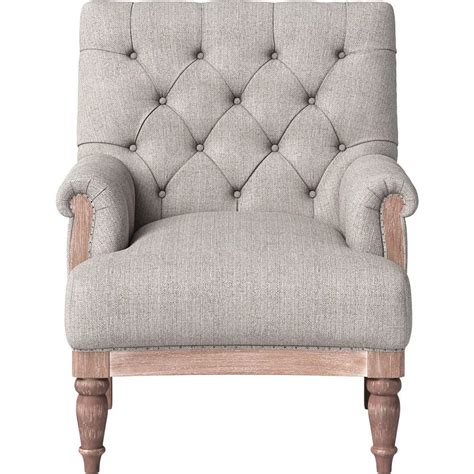 Alford Rolled Arm Tufted Chair With Turned Legs Gray Threshold