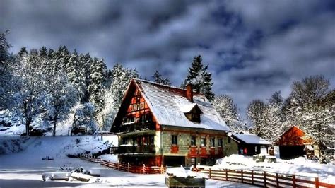 Winter Cottage Wallpapers Top Free Winter Cottage Backgrounds Wallpaperaccess