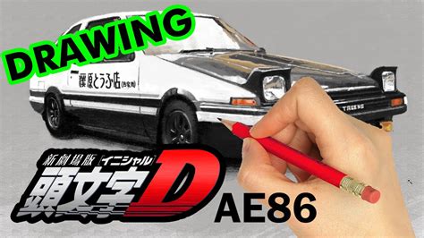 Also in initial d, takumi's friend, itsuki takeuchi, drives an ae85 levin, initially mistaking it for an ae86. drawing Initial D Toyota AE86 Trueno - YouTube