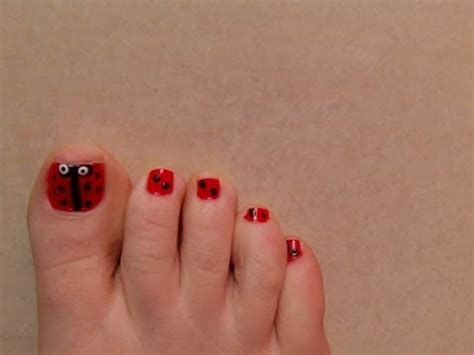 © foto mujer de 10: Diseño de uñas faciles para los pies de mariquita - YouTube