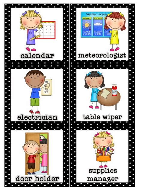 Clipart Free Printable Preschool Job Chart Pictures
