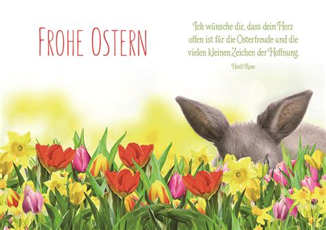 — я желаю вам светлой пасхи! Osterkarte Frohe Ostern Hase Tulpen (6 Stck)