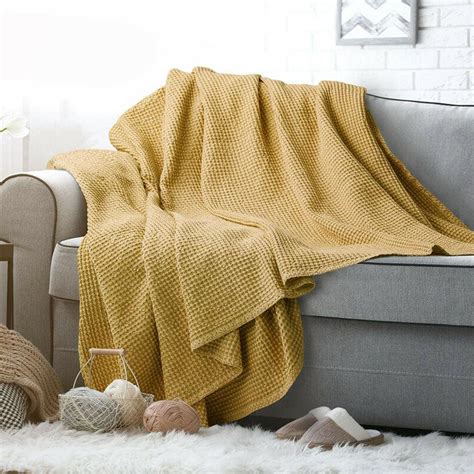 Bedsure 100% Cotton Thermal Blanket Throw Waffle Weave