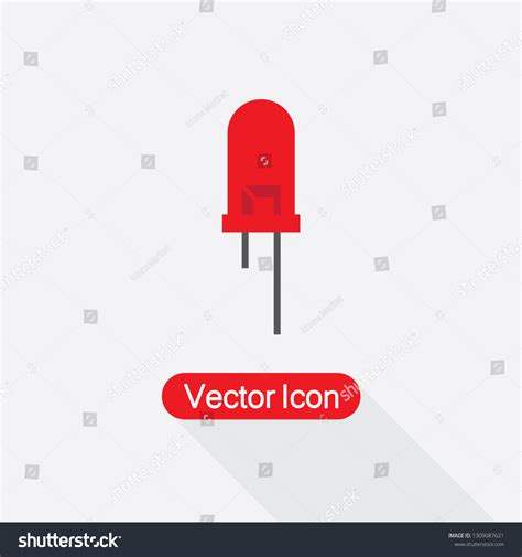 Red Led Iconled Icon Diod Icon Stock Vector Royalty Free 1309087621