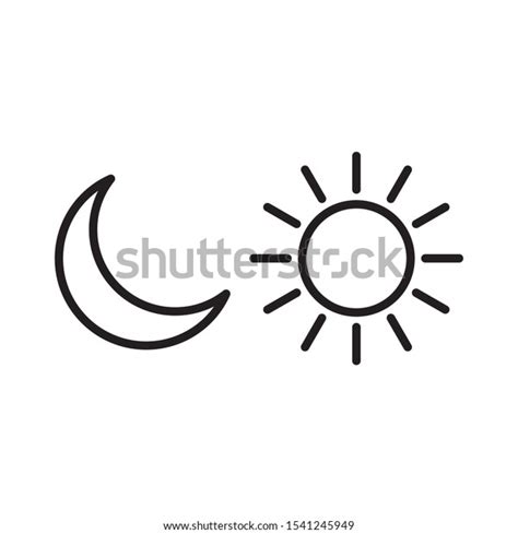 Sun Moon Icon Illustration Isolated Vector Stock Vector Royalty Free