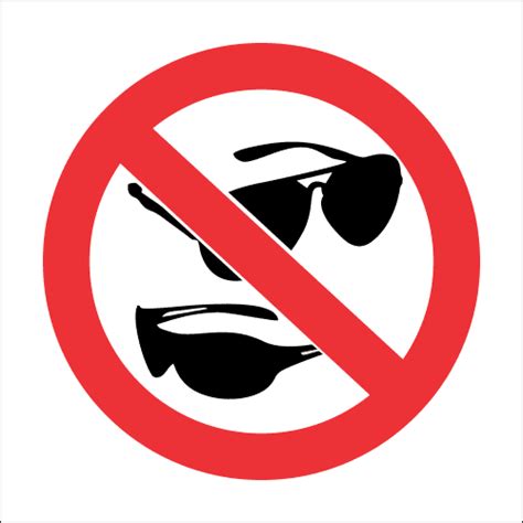 Pr48 No Sunglasses Sign Safety Signs And Equipment