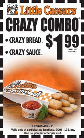 Grab the latest little caesars coupons and find the latest deals, coupons, vouchers, promotional codes and offers for exclusive little caesars pizza coupons. Free Printable Coupons: Little Caesars Coupons | Crazy ...