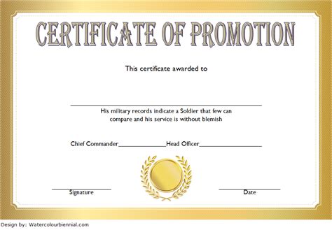 Certificate Of Promotion Army Template Free 10 Current Ideas