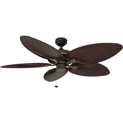 Perfect for both indoor spaces such as living rooms and bedrooms but also outdoor spaces like covered patios, porches and more! 52" Honeywell Palm Island Bronze, Tropical Ceiling Fan ...