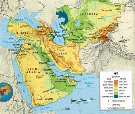 Blank Southwest Asia Map