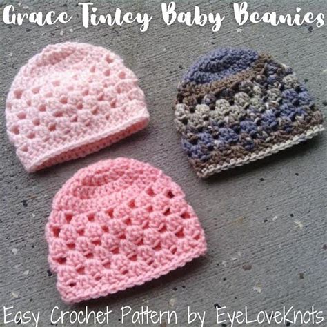 Baby Beanie Crochet Pattern Baby Hat Crochet Pattern Grace Etsy