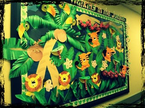 Jungle Bulletin Boards Jungle Theme Classroom Jungle Crafts