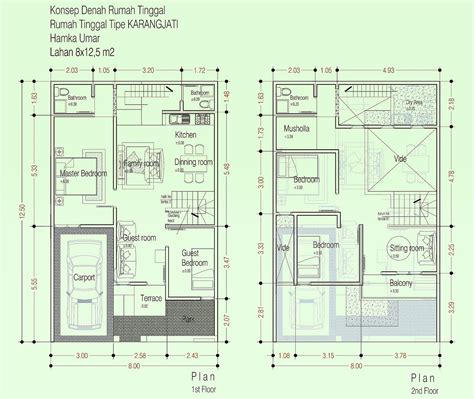Gambar rumah minimalis 2 lantai terbaru sketsa denah desain via spacehistories.com. Desain Rumah Minimalis Lebar 5 M
