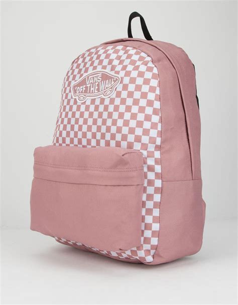 Vans Synthetic Realm Nostalgia Rose Check Backpack In Pink Lyst