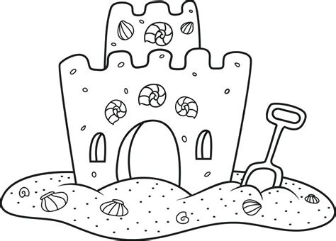 Sand Castle Coloring Page Coloring Pages