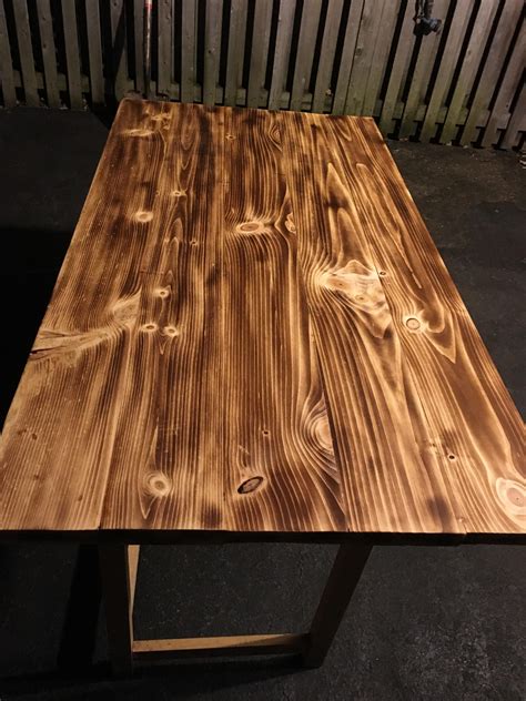 My Pine Wood Burnt Table Top Saw A Post On Here With The Burnt Pine