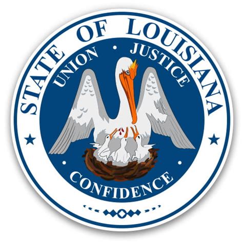 Louisiana State Seal 5 Vinyl Sticker For Car Laptop I Pad