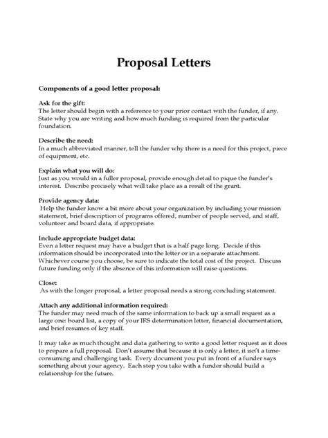 sample proposal letter   templates   word excel