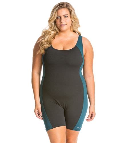 Waterpro Polyester Splice Plus Size Unitard Hips And Curves Big Thighs