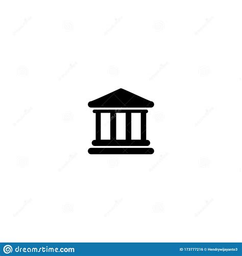 Bank Building Icon Isolated On White Background Stock Vector
