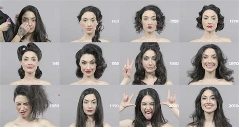 100 Years Of Changing Beauty Makeup And Hairstyles In 1 Minute