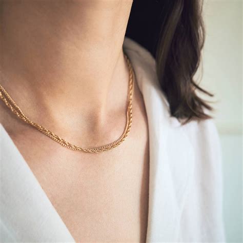 14k Gold Fill Layered Chain Necklace By Minetta Jewellery