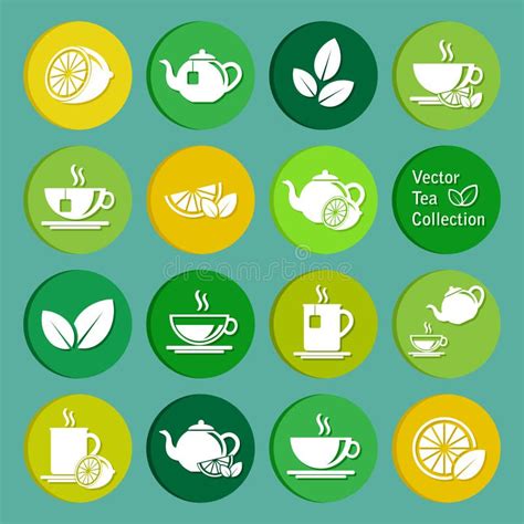 Vector Collection Tea Icons Stock Vector Illustration Of Color