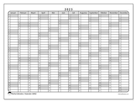 Kalender 2023 Om Af Te Drukken “38mz” Michel Zbinden Nl
