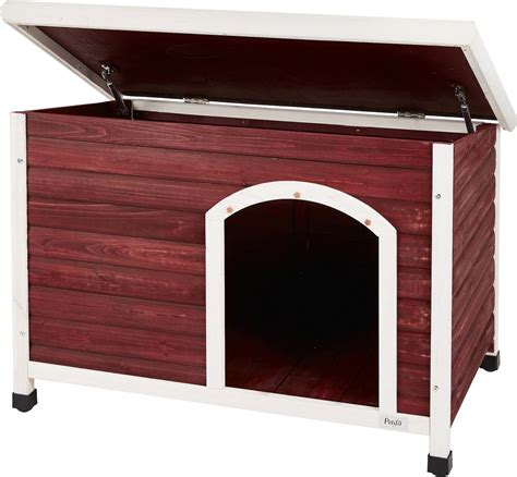 Petsfit Wooden Hinged Roof Dog House Red Small