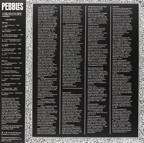 Various ‎ Pebbles Vol One Original Artyfacts From The First Punk