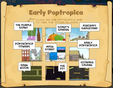 Map Of Early Poptropica 🏝 Poptropica Help Blog 🗺