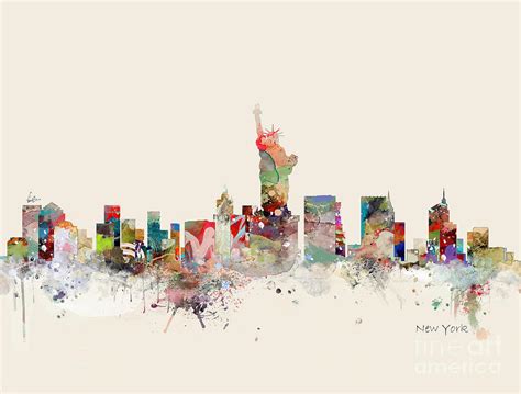 New York City Skyline Painting By Bri Buckley Fine Art America