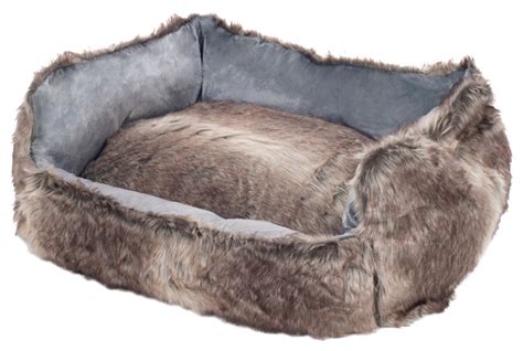 Faux Fur Mink Dog Bed Wolf Contemporary Dog Beds By Trademark Global