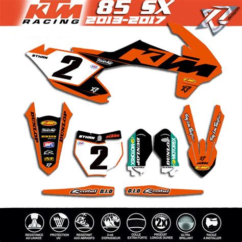 Graphic Kit For Motocross Ktm 85 Sx Factory Team 2013 2014 2015 2016