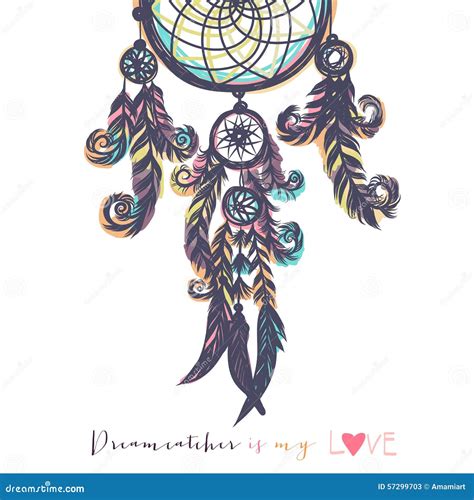 Beautiful Vector Illustration With Dream Catchers Stock Vector