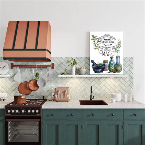 Kitchen Witch Poster Witch Sign Stirring Up Some Magic Spells And