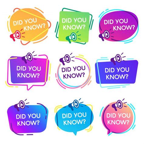 Did You Know Labels Interesting Facts Speech Bubbles Knowledge Base