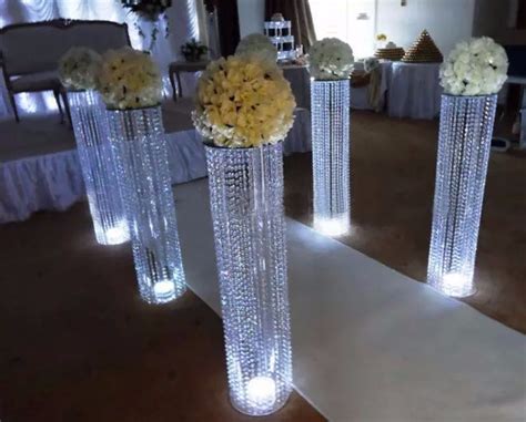 2016 Wedding Decoration Acrylic Crystal Pillar Aisle Road Lead With Led